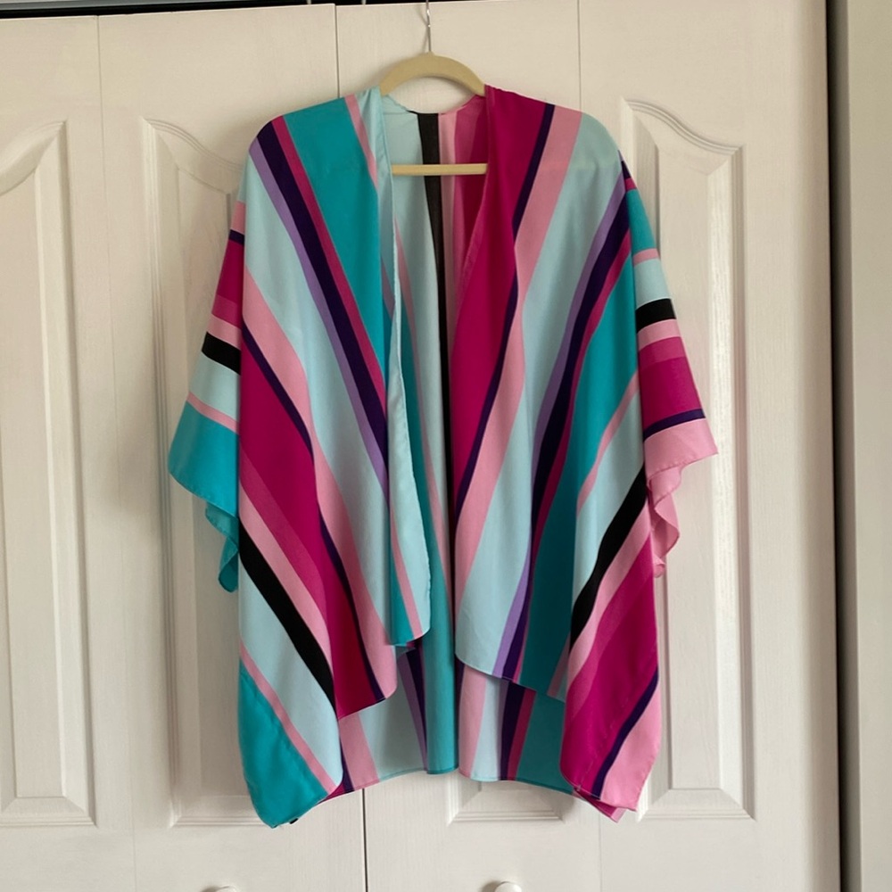 Lane Bryant one size brightly colored strive over piece